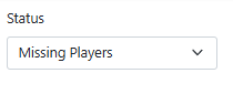 Awards Chaser status filter showing missing players